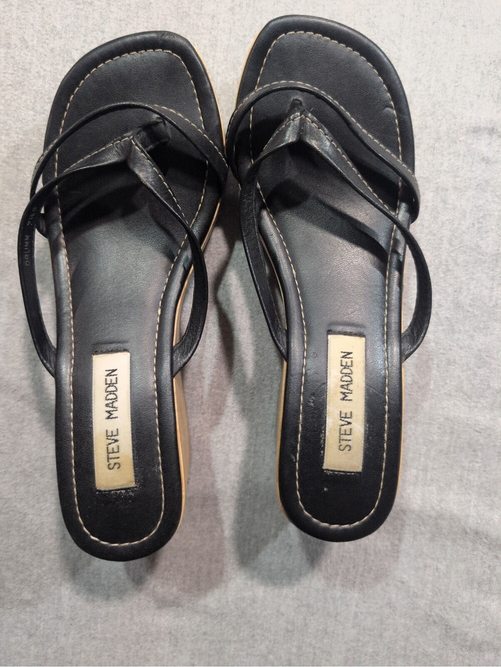 Steve Madden black wedge sandals